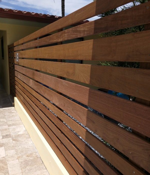 wood boundary fence